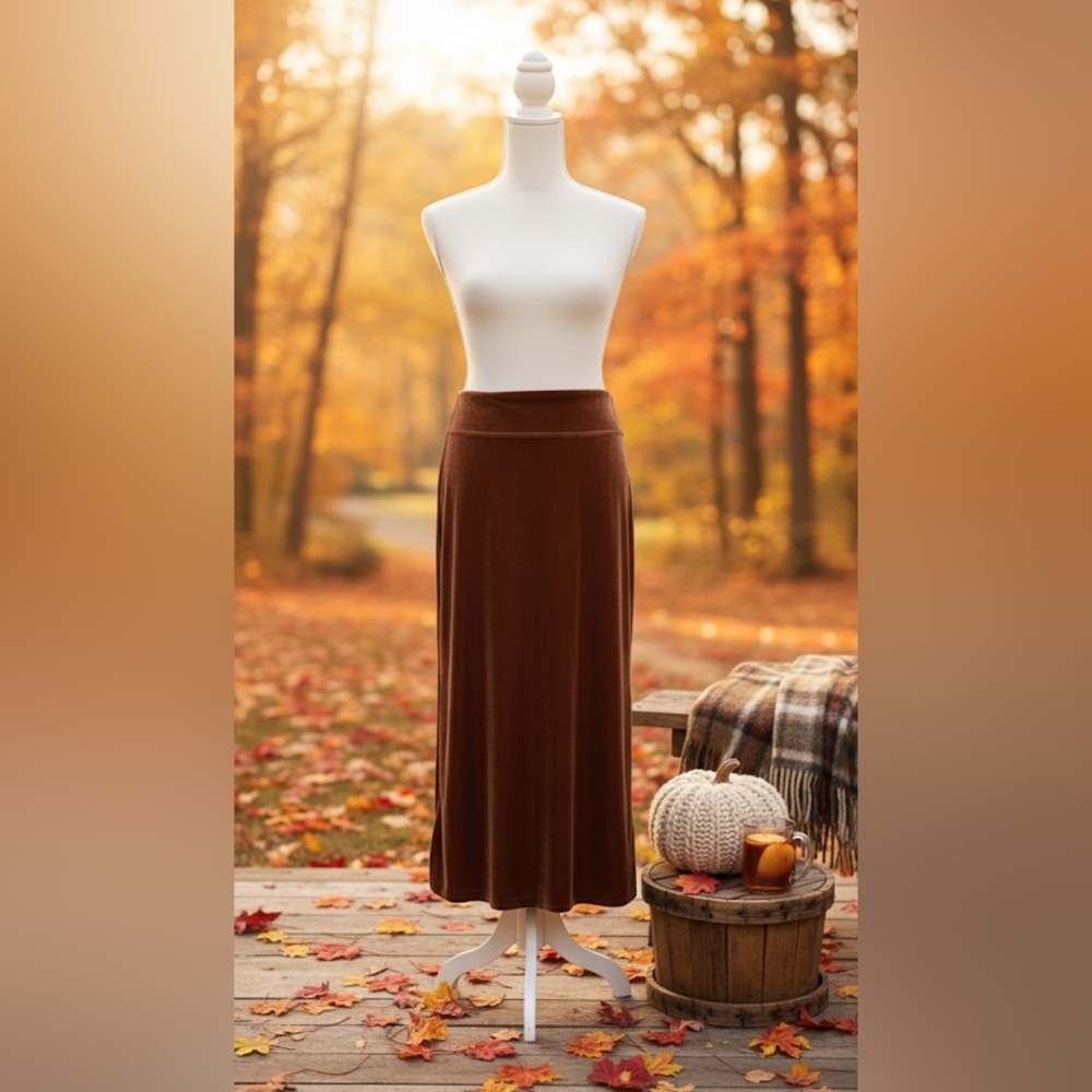 Southcott Rust Velveteen Shelby Pencil Skirt, size Medium!